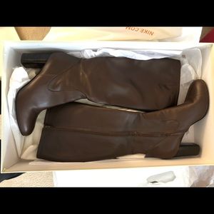 Max Mara Leather Capua Knee-High Boots, brown, 39